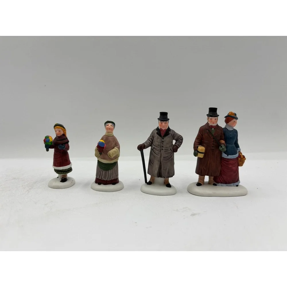 Department 56 1993 Vintage Heritage Village Chelsea Lane Shopper Set of 4 5816-5